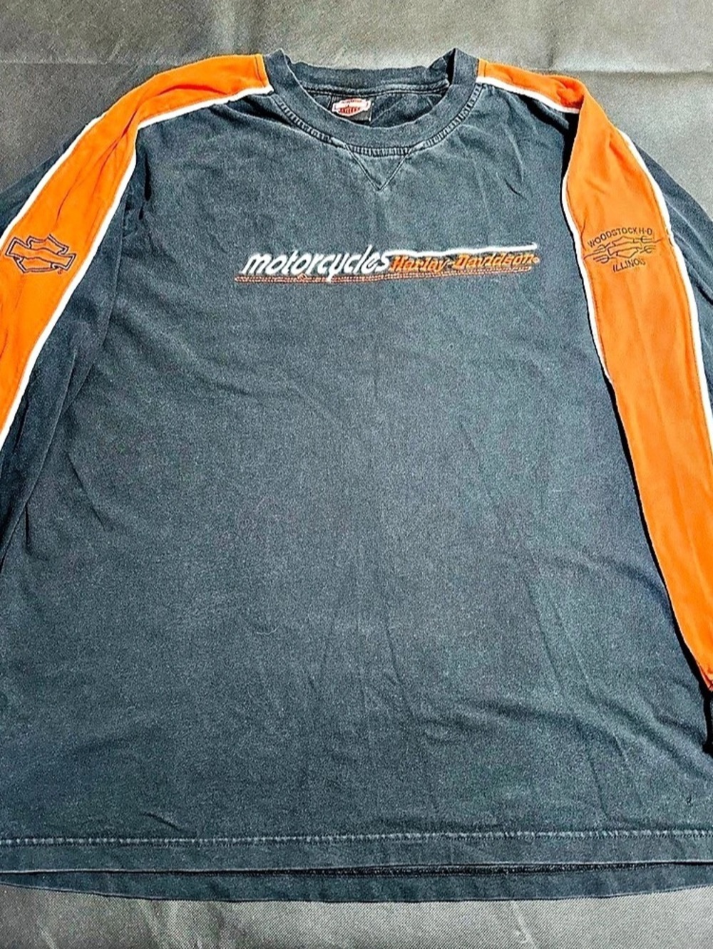 Vintage Harley Davidson Men’s Black & Orange Long Sleeve L/XL. ‘05
